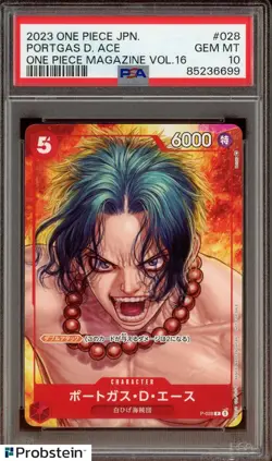 2023 One Piece Japanese One Piece Magazine Vol.16 #028 Portgas D. Ace PSA 10 - Image 1
