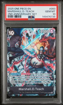 2025 ONE PIECE ENGLISH VERSION 2ND ANNIVERSARY SET #093 MARSHALL D. TEACH PSA 10 - Image 1