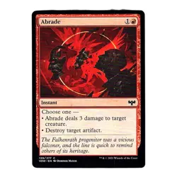 4X Abrade #139 Regular Common Instant MTG 21 Innistrad: Crimson Vow (VOW) 4X - Image 1