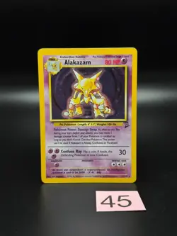 Alakazam 001/130 Base Set 2 Holo Rare Original Vintage Pokemon Card - Image 1