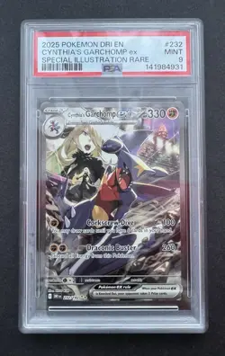 *PSA 9* Cynthia's Garchomp ex 232/182 - Destined Rivals - SIR Mint Pokemon Card - Image 1