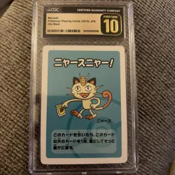 2019 POKEMON PLAYING CARDS JAPANESE MEOWTH OLD MAID CGC 10 PRISTINE CARD - Image 1
