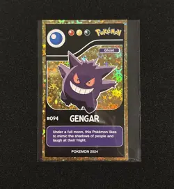 RARE FULL ART POKEMON POKEDEX GOLD CARD #094 GENGAR LOW POP 🏆 🌟 - Image 1