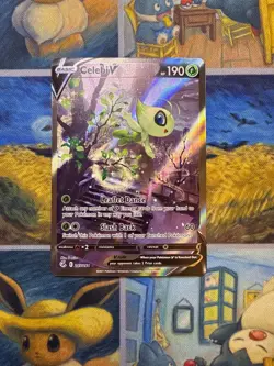 Pokemon TCG Celebi v Fusion Strike Holo Card Full Art Ultra Rare 245/264 245/264 - Image 1