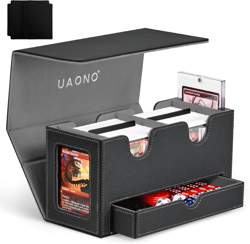 Card Deck Box for MTG, Double Storage Box with 2 Commander Display & 1 Dice Tray - Image 1