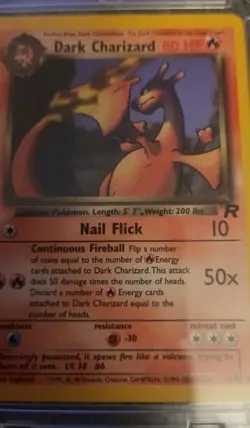 Pokemon Dark Charizard 21/82 Team Rocket Rare 80 HP English 2000 Sugimori - Image 4