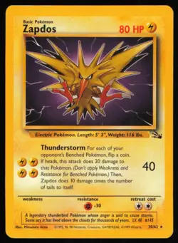 1999 Classic - Fossil Zapdos Basic/Rare #30 - Image 1