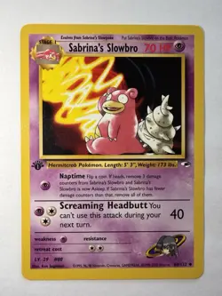 Pokemon TCG Sabrina's Slowbro Gym Heroes 1st Ed Uncommon 60/132 2000 70 HP - Image 1