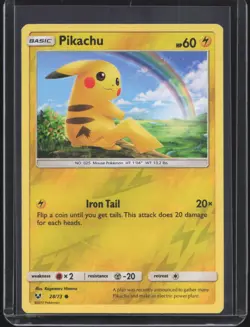 2017 Pokemon Shining Legends Pikachu #28/73 Reverse Holo - Image 1