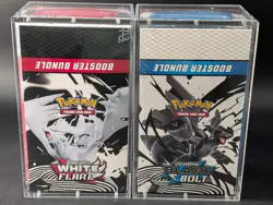 2x Pokemon Black Bolt White Flare Sealed Booster Bundle Display Case W/Acrylic - Image 1