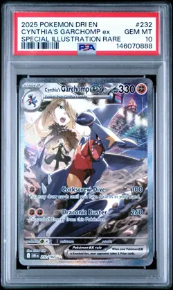 2025 POKEMON DRI SPECIAL ILLUSTRATION RARE #232 CYNTHIA'S GARCHOMP EX PSA 10 - Image 1