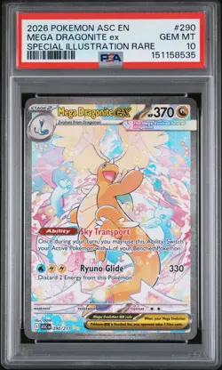 2026 POKEMON ASC EN-ASCENDED HEROES #290 MEGA DRAGONITE EX PSA 10 - Image 1
