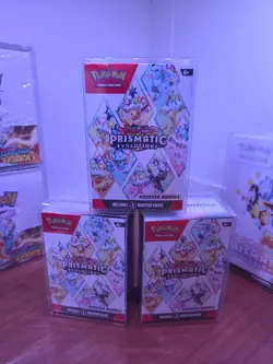 QTY 3 Pokemon TCG: S&V Prismatic Evolutions Sealed Booster Bundles W/Cases - Image 1