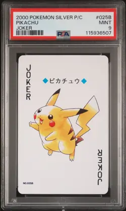 2000 POKEMON SILVER VERSION PLAYING CARDS JOKER #025B PIKACHU PSA 9 - Image 1