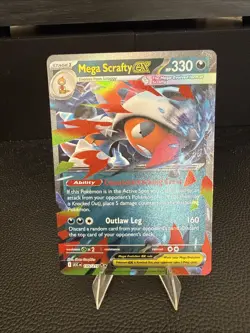 MEGA SCRAFTY EX 135/217 ASCENDED HEROES POKEMON (DOUBLE RARE, NM) - Image 1
