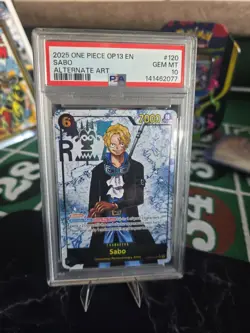 One Piece Sabo Carrying on His Will OP13-120 Secret Rare Alt Art Foil PSA 10 - Image 1