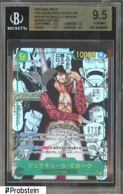 2025 One Piece The Azure Sea's Seven JPn OP14119 Dracule Mihawk Manga BGS 9.5 - Image 1