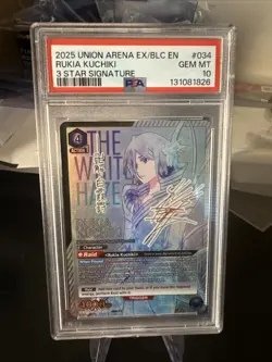Rukia Kuchiki Union Arena Bleach 3 Star Signature BLC-2-034 PSA 10 English GM - Image 1