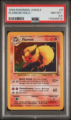 1999 POKEMON JUNGLE #3 FLAREON-HOLO PSA 8.5 - Image 1