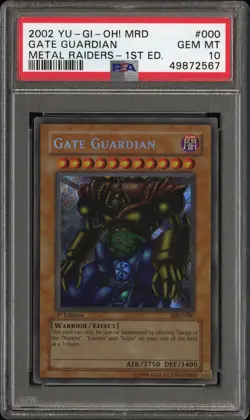 Secret Rare YuGiOh Gate Guardian MRD 1st Edition PSA 10 POP 122! - Image 1