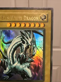 2002 YU-GI-OH! #LOB-001 BLUE-EYES WHITE DRAGON WAVY FADED MISPRINT LP - Image 3