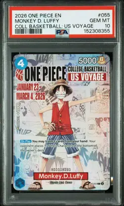 One Piece PSA 10 Monkey D Luffy Promo 2026 P-055 College Basketball English - Image 1
