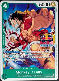 One Piece TCG - Monkey.D.Luffy PRB02-005 Red Bull Double DON!! - Promo - Image 1