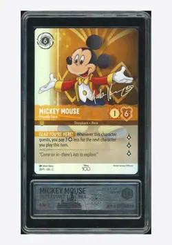 Disney Lorcana PCG 10 GEM MT Mickey Mouse Friendly Face Promo 2023 18/P1 EN2 ENG - Image 1