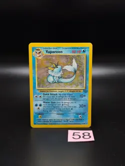 Vaporeon 12/64 jungle holo rare vintage original pokemon card - Image 1