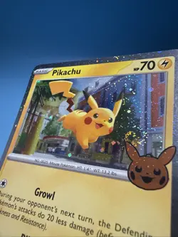 Pokemon Pikachu Holo Card 18/91 Trick or Trade 2024 Swirl - Image 1