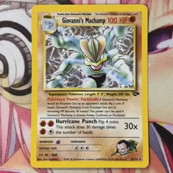 Giovanni's Machamp Holo 6/132 Gym Challenge Holo NM slight curve on card - Image 2