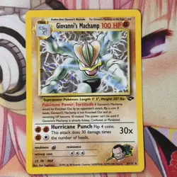 Giovanni's Machamp Holo 6/132 Gym Challenge Holo NM slight curve on card - Image 4