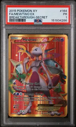 PSA 1 Mewtwo EX 164/162 2015 XY BREAKthrough Secret Rare Pokemon Card - Image 1