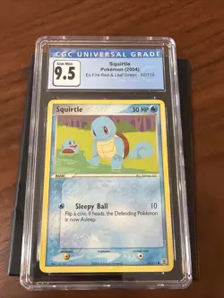 CGC GEM MINT 2004 Pokemon Squirtle 82/112 EX FireRed & LeafGreen Card 9.5 10 Blu - Image 1