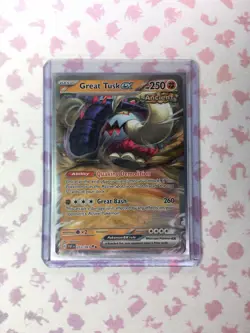 Great Tusk EX 53/91 Double Rare NM Scarlet & Violet (Paldean Fates) Pokemon Card - Image 1