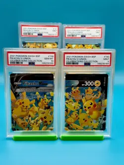 PSA 10, 9, 9, 9 - 2021 Pokemon Celebrations Pikachu V-Union 4 Card Set - Image 1