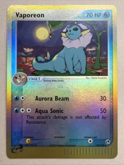 Pokemon Card - Vaporeon - Reverse Holo Rare - E-Reader (25/100) ex Sandstorm NM - Image 1