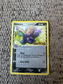 2006 Pokemon EX Dragon Frontiers #35 Nidorino Reverse Holo NM Rare Card STAMPED - Image 1