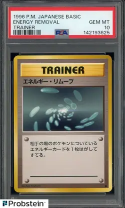 1996 Pokemon Japanese Basic Energy Removal Trainer Card PSA 10 GEM MINT - Image 1