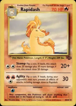 Pokemon TCG Rapidash Jungle Unlimited Uncommon Card 44/64 BC - Image 1