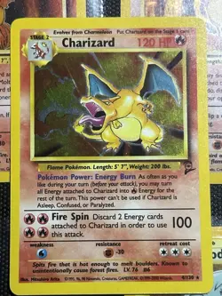 Pokemon TCG Charizard Card 120 HP Holo Rare Base Set 4/130 - Image 1