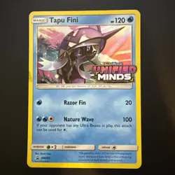 Pokemon Card - Tapu Fini SM203 Unified Minds Prerelease Black Star Promo SM Holo - Image 1