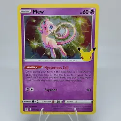 MEW 011/025 Celebrations 25th Anniversary HOLO RARE card 2021 Pokemon TCG NM - Image 2
