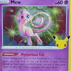 MEW 011/025 Celebrations 25th Anniversary HOLO RARE card 2021 Pokemon TCG NM - Image 3