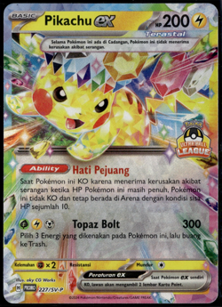 Pikachu ex 227/SV-P Ultra Ball League Indonesia Indonesian Promo Pokemon Card NM - Image 1