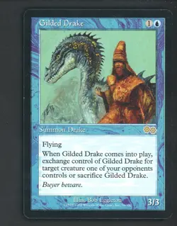 1998 MTG Magic The Gathering Urza's Saga #76 Gilded Drake - Image 1