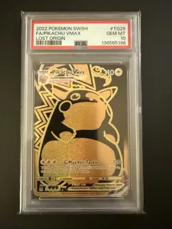2022 Pokemon SWSH Lost Origin #TG29 FA Pikachu VMAX PSA 10 GEM MINT - Image 1