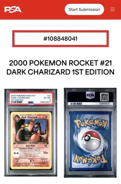 2000 POKEMON ROCKET 1ST ED #21 DARK CHARIZARD PSA 6 - Image 3