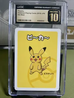 ⚡⚡CGC PRISTINE 10 PIKACHU OLD MAID PLAYING CARDS 2019 JAPANESE POKEMON CARD - Image 1