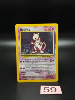 Pokemon TCG Mewtwo Base Set 10/102 Holo 1999-2000 Wizards Base Set Copyright - Image 1